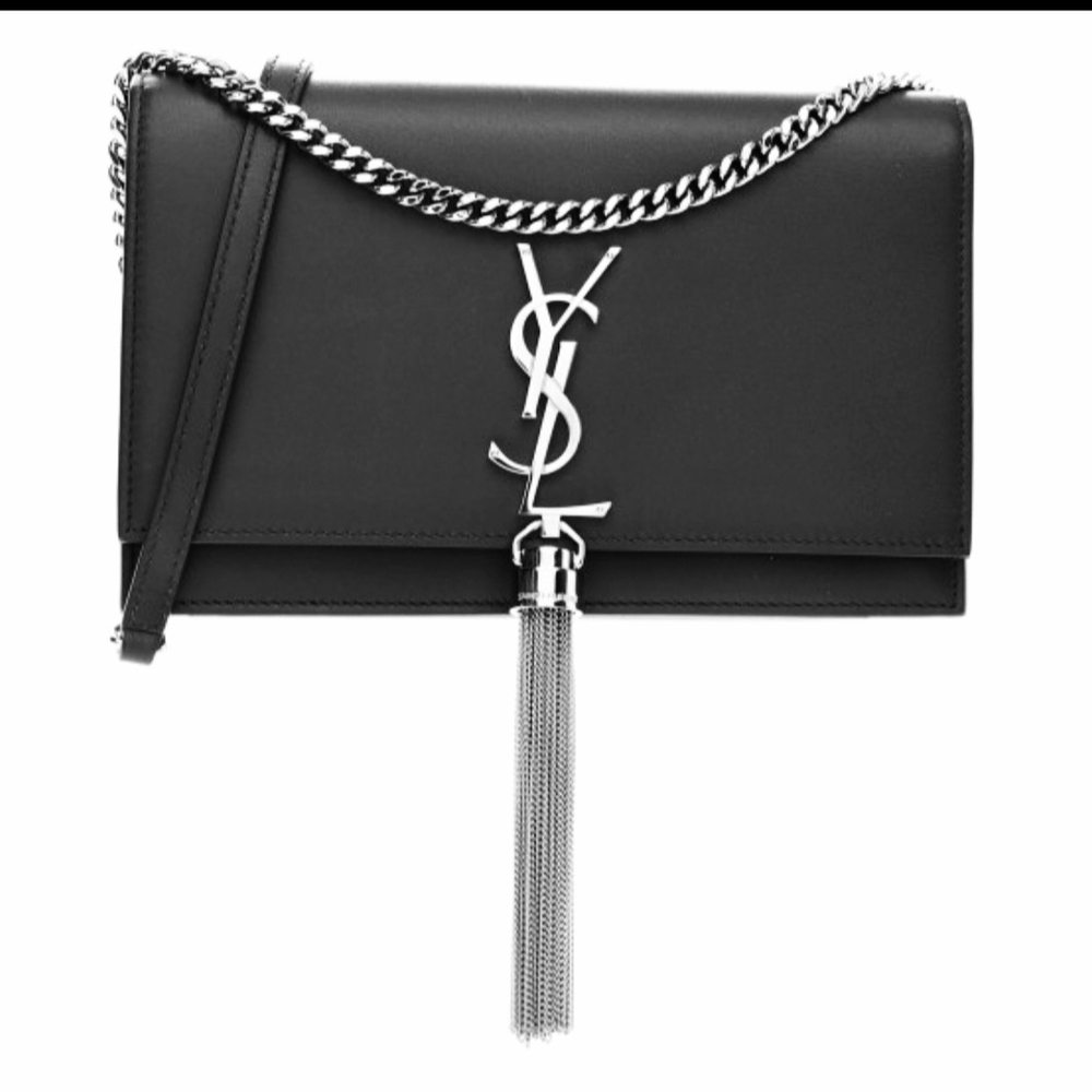 Yves Saint Laurent Black w/Silver Chain Shoulder Bag - Full Inclusion